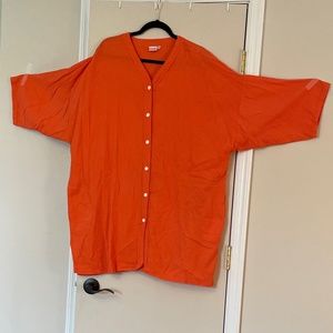 Plus size Coral B’gauze cotton shirt dress or tunic.